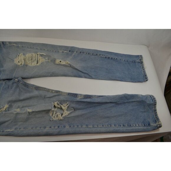 Levi's 505 Distressed Jeans Light Wash Straight Leg 34x32 Mens Original Fit - Picture 3 of 11